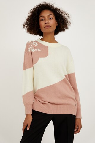 Finn Flare Pullover 'Soft Floral' in Beige: Vorderseite