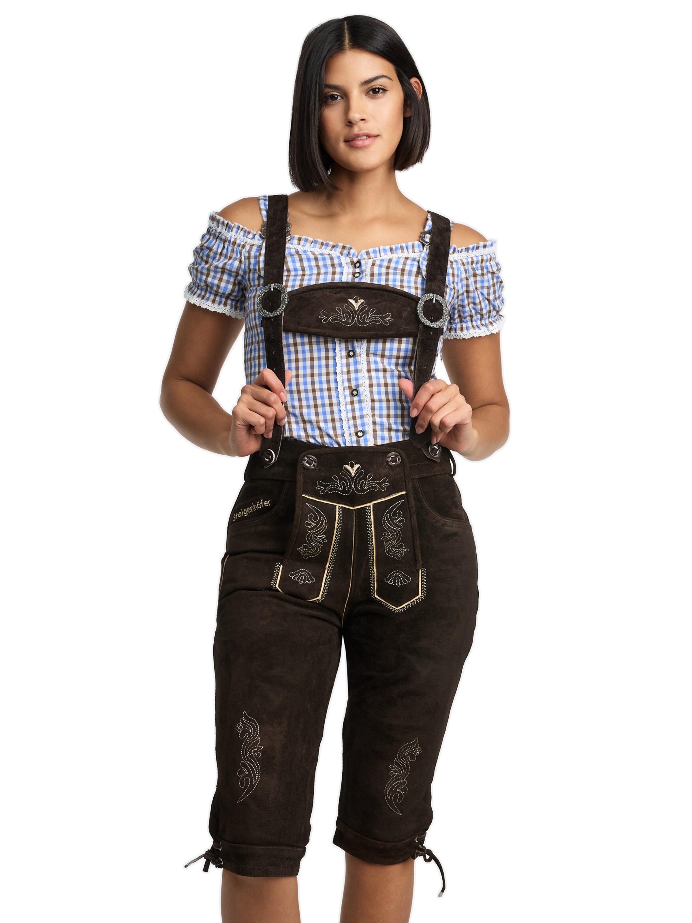 Steigenhöfer Regular Traditional Pants 'Clara' in Brown