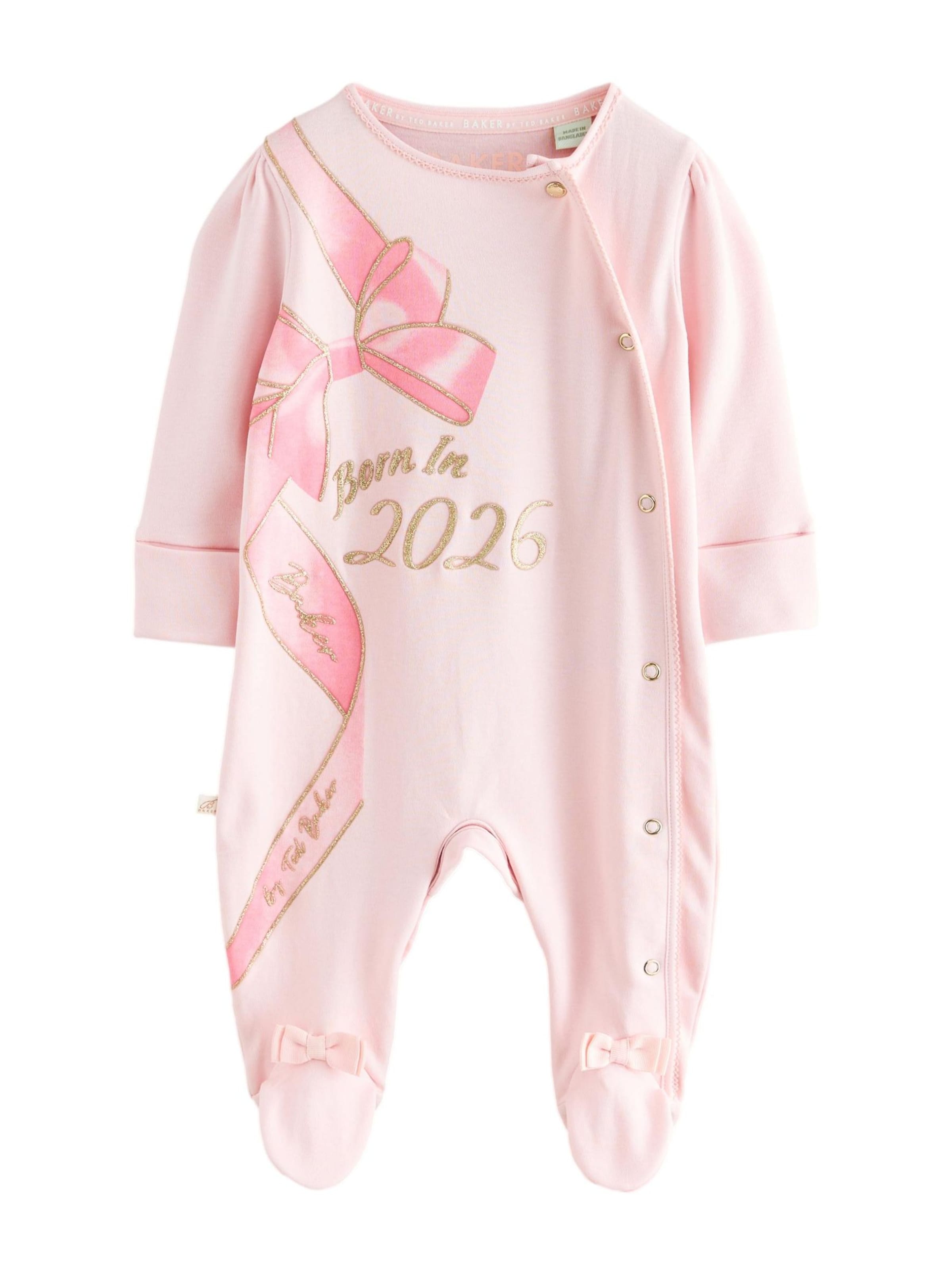Baker by Ted Baker Пижама 'Born in 2026' в Ярко-розовый: спереди