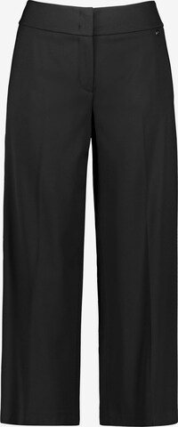 GERRY WEBER Wide leg Trousers with creases in Black: front