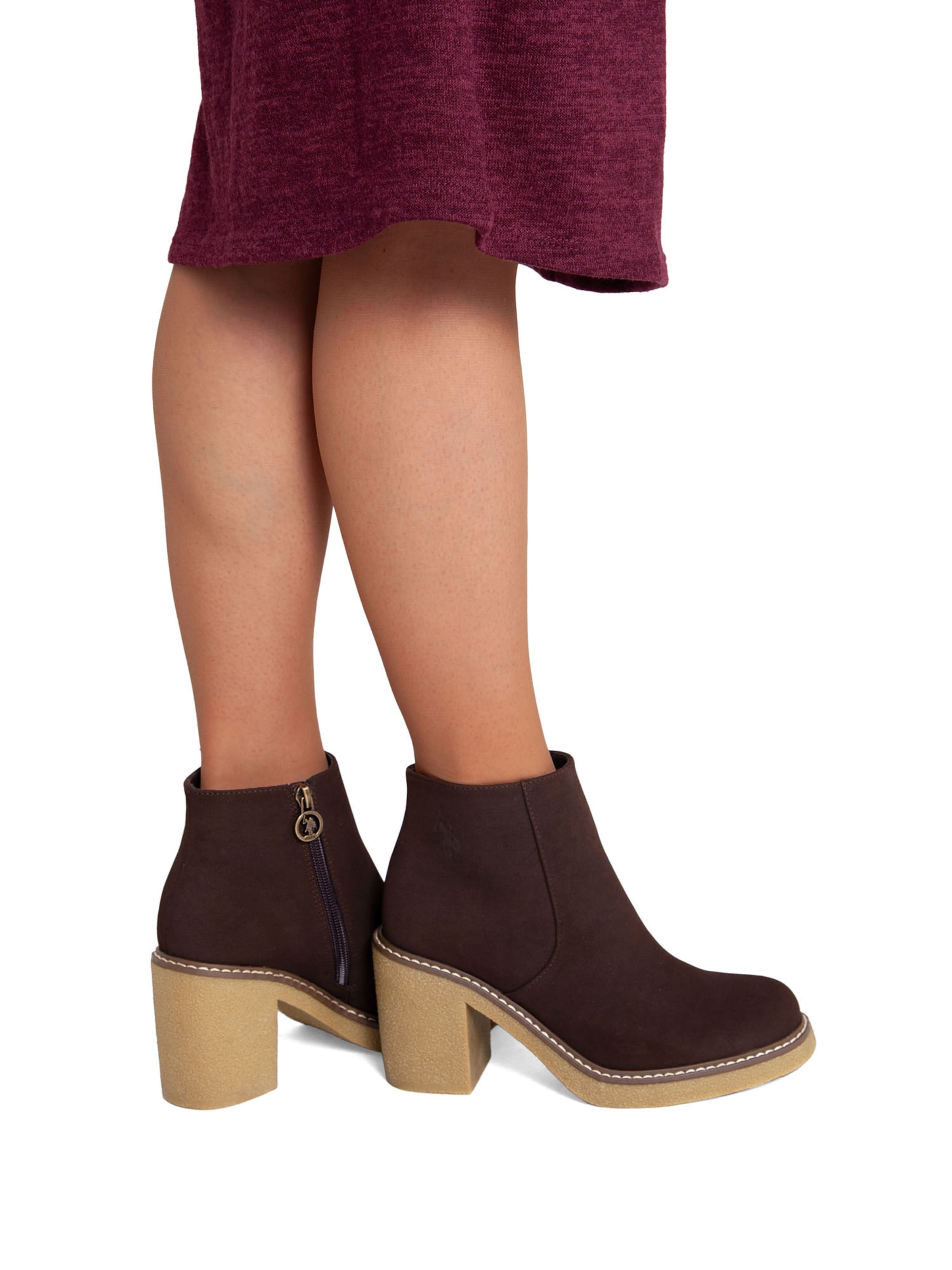 US POLO ASSN. Ankle boots 'Mabel' in Brown: side