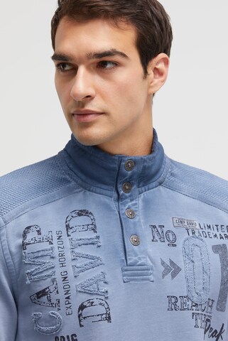 CAMP DAVID Troyer-Sweatshirt mit Strick-Details und Artworks in Blau