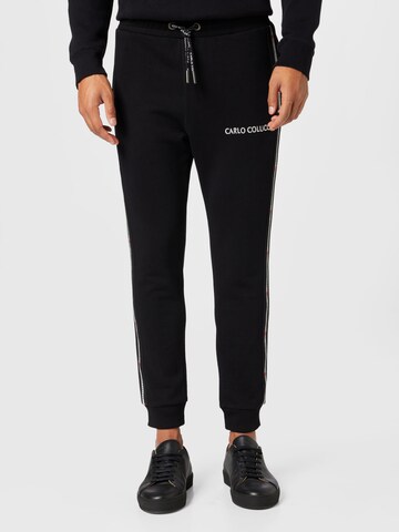 Carlo Colucci Trousers in Black: front