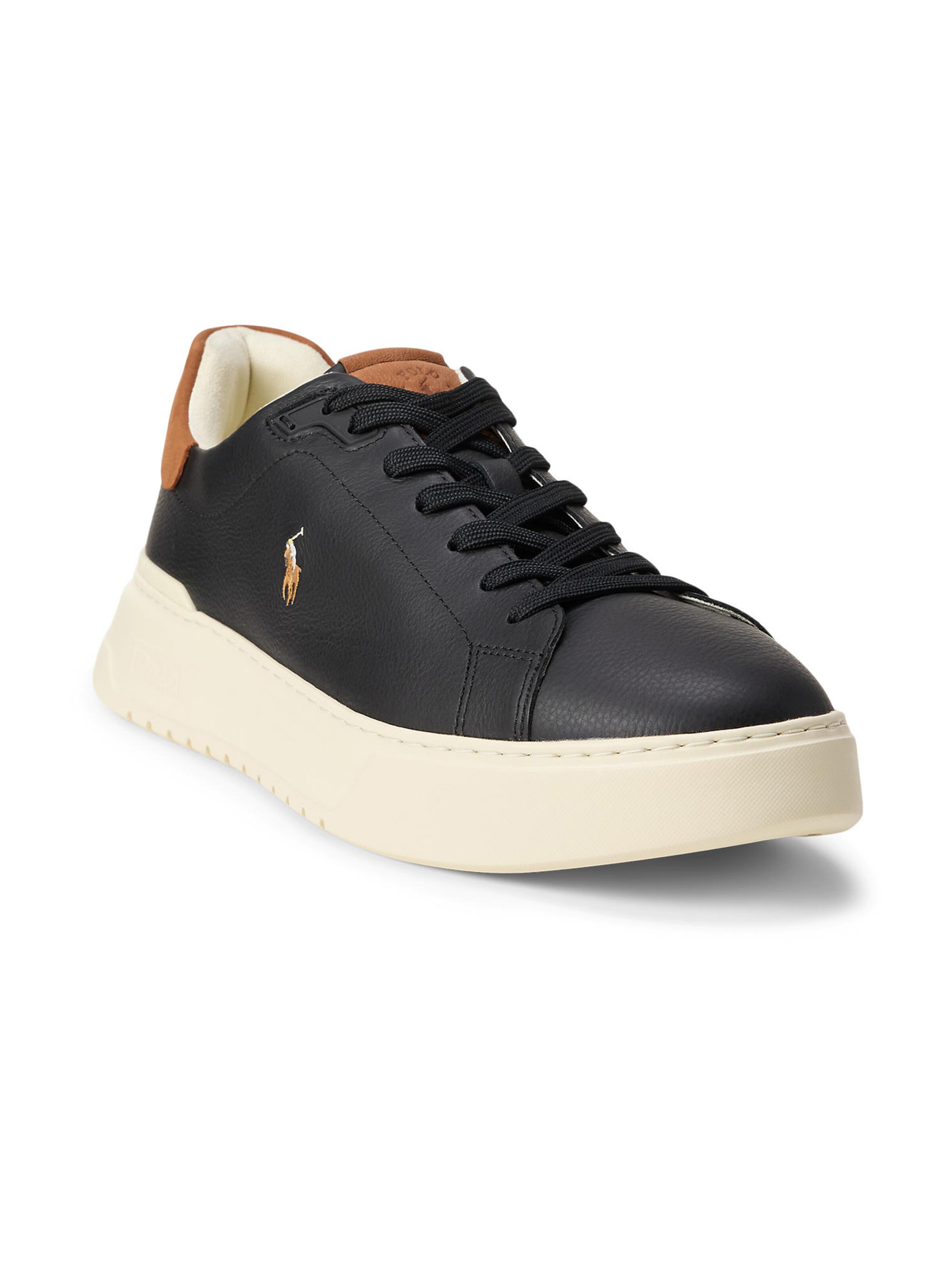 melns Polo Ralph Lauren Zemie brīvā laika apavi 'COURT': no priekšpuses