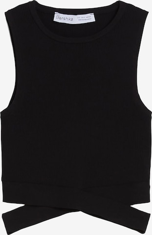 Bershka Gebreide top in Zwart: voorkant