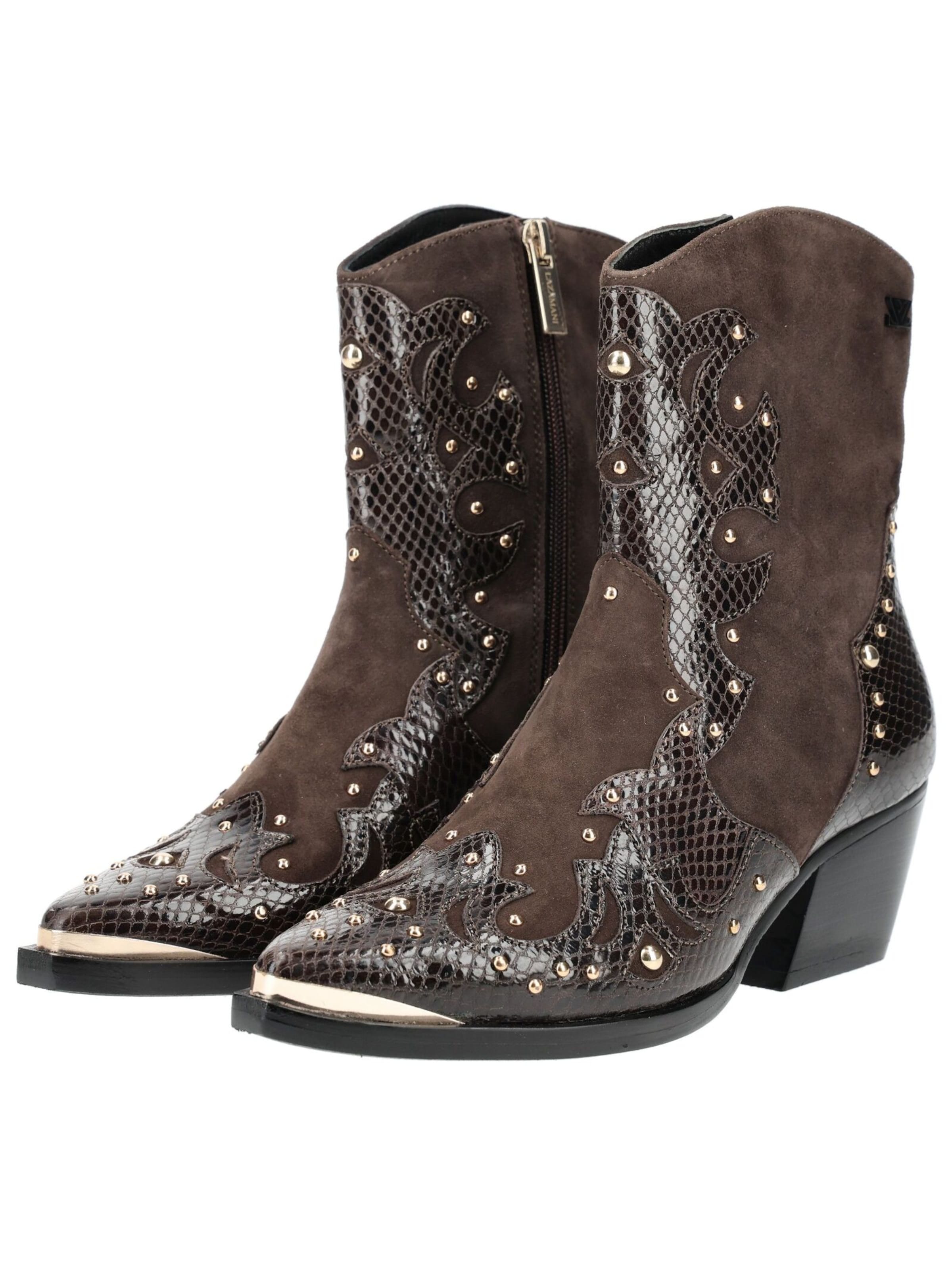 Bottes de cowboy LAZAMANI en marron : devant
