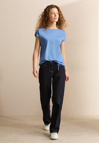 CECIL T-Shirt mit Raffung in Blau