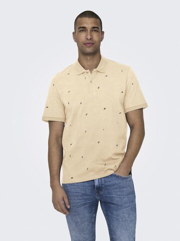 Only & Sons Shirt 'DAVE' in Beige: voorkant