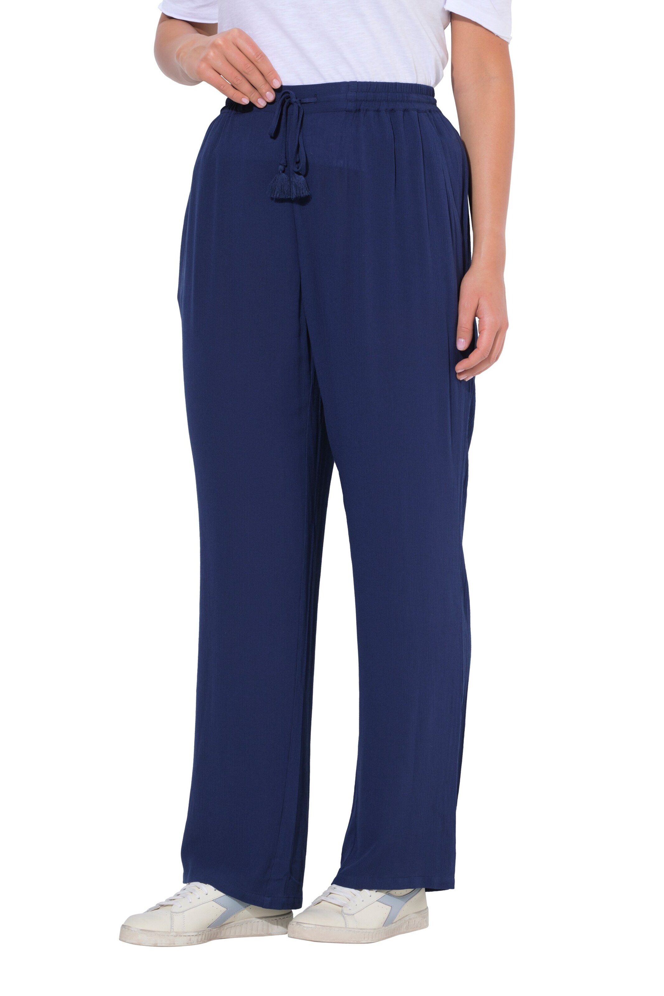 Ulla Popken Regular Broek in Blauw: voorkant