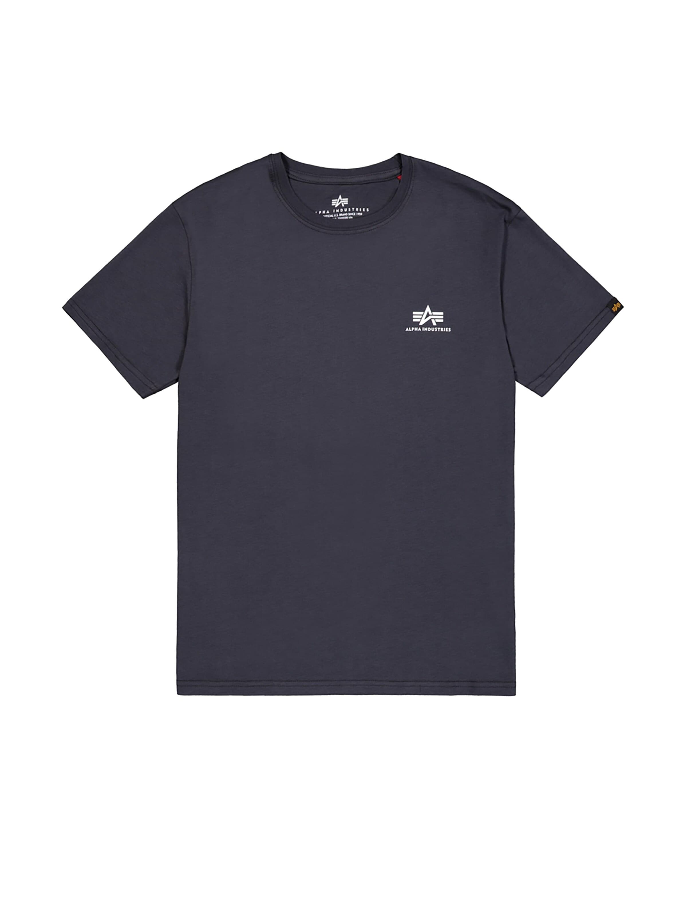 ALPHA INDUSTRIES Regular Fit Shirt 'Basic Small Logo'‌‌‌‌‌‌ in Blau: Vorderseite