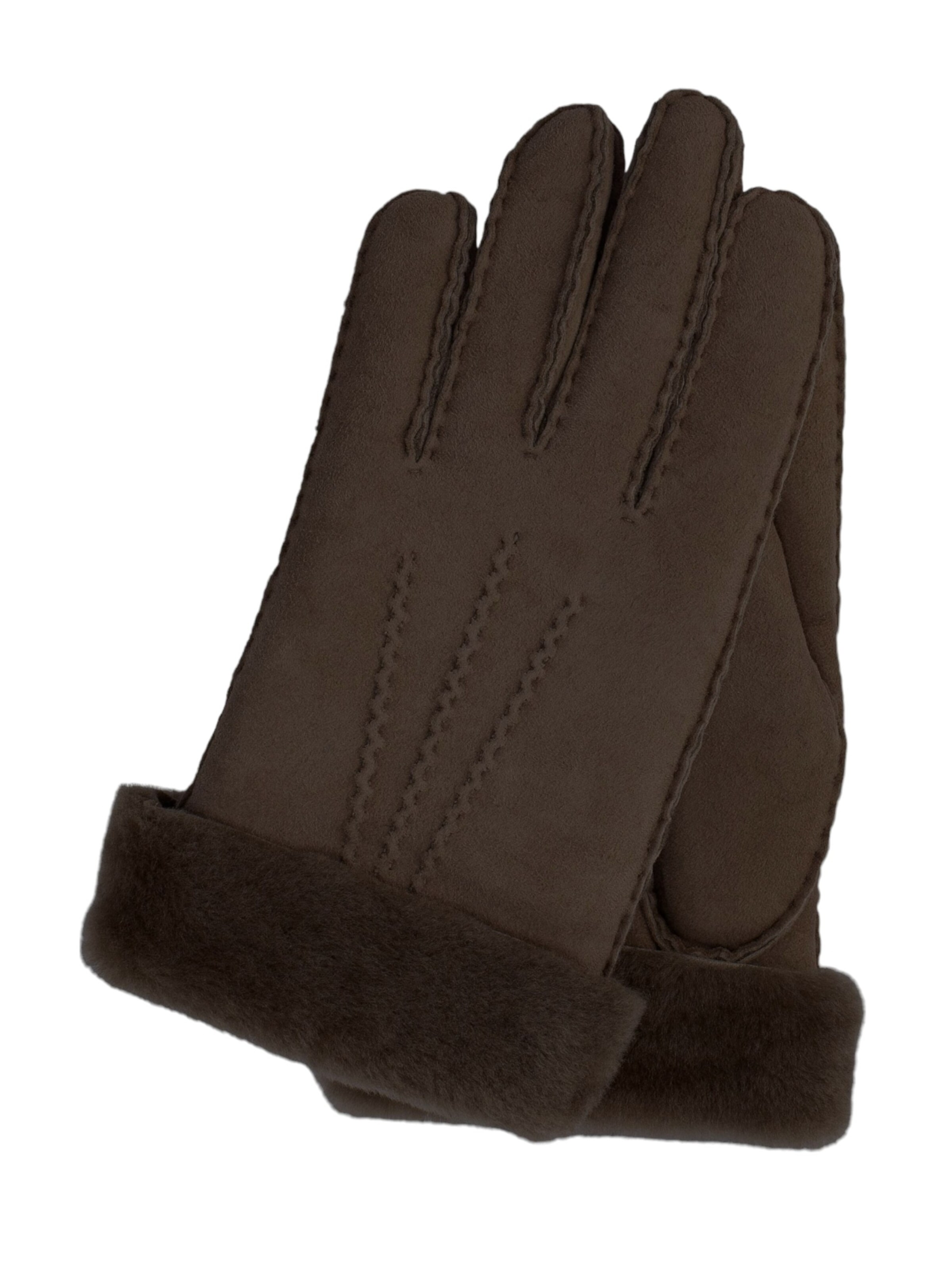 KESSLER Full Finger Gloves in Brown: front