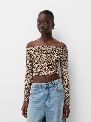 Bershka Shirt in Brown: front