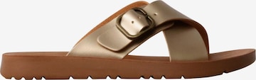 Super Mode Sandale 'Flache Sandalen zum Hineinschlüpfen' in Gold: Vorderseite