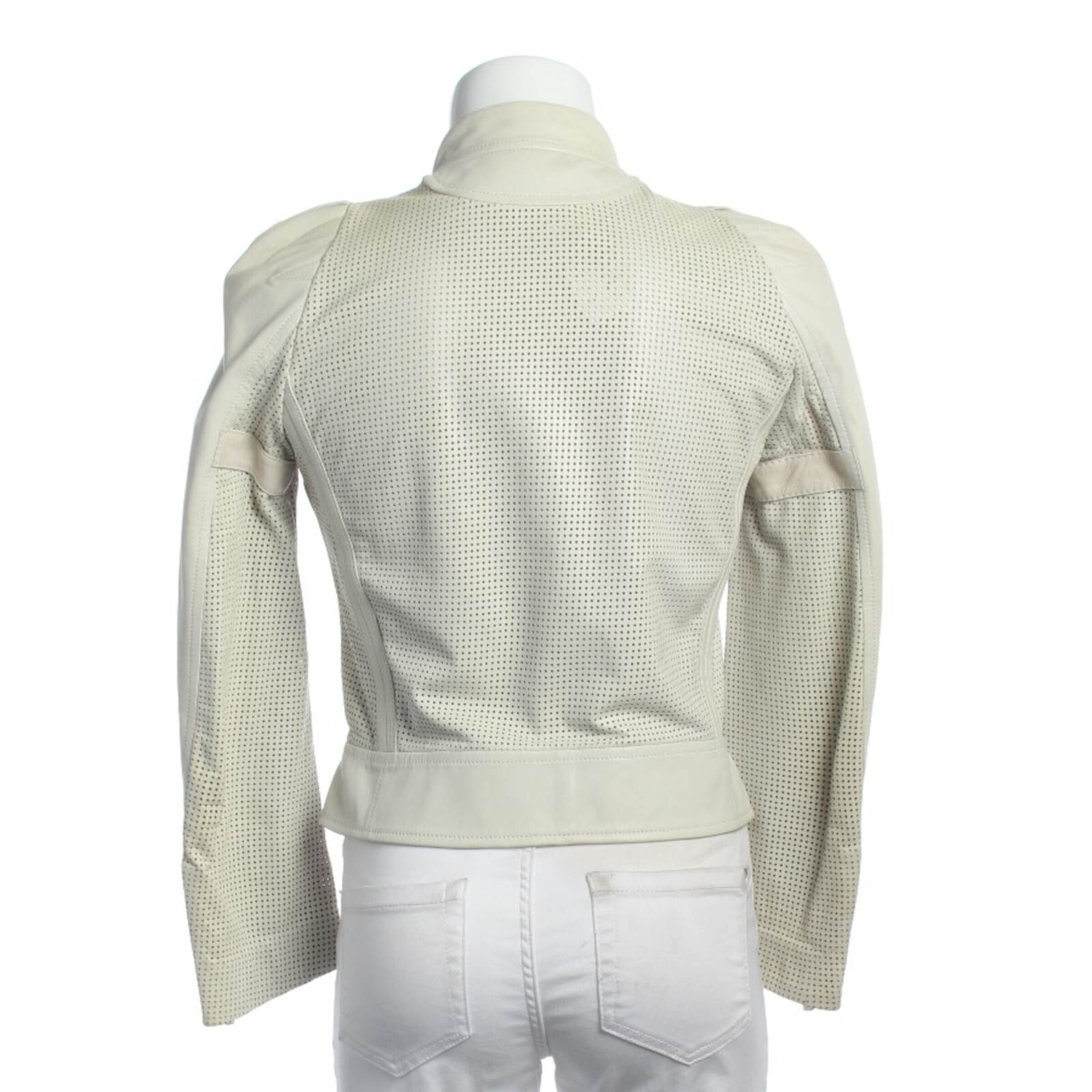 Céline Lederjacke / Ledermantel S in Grau