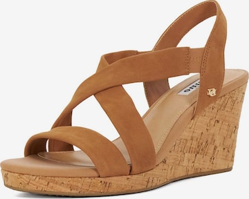 Dune LONDON Sandaal 'Kamies' in Bruin: voorkant