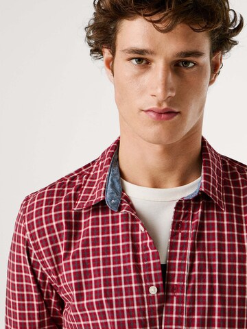 Pepe Jeans Regular fit Button Up Shirt 'Capel' in Red