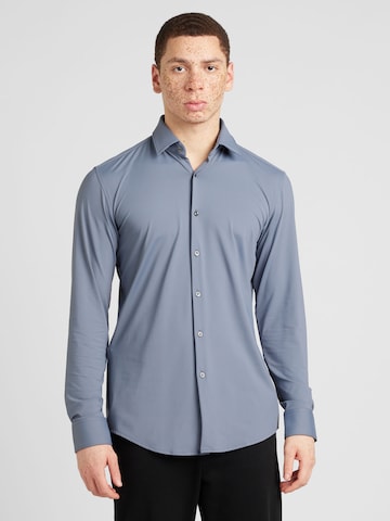 HUGO Red Slim fit Button Up Shirt 'Kenno' in Blue: front
