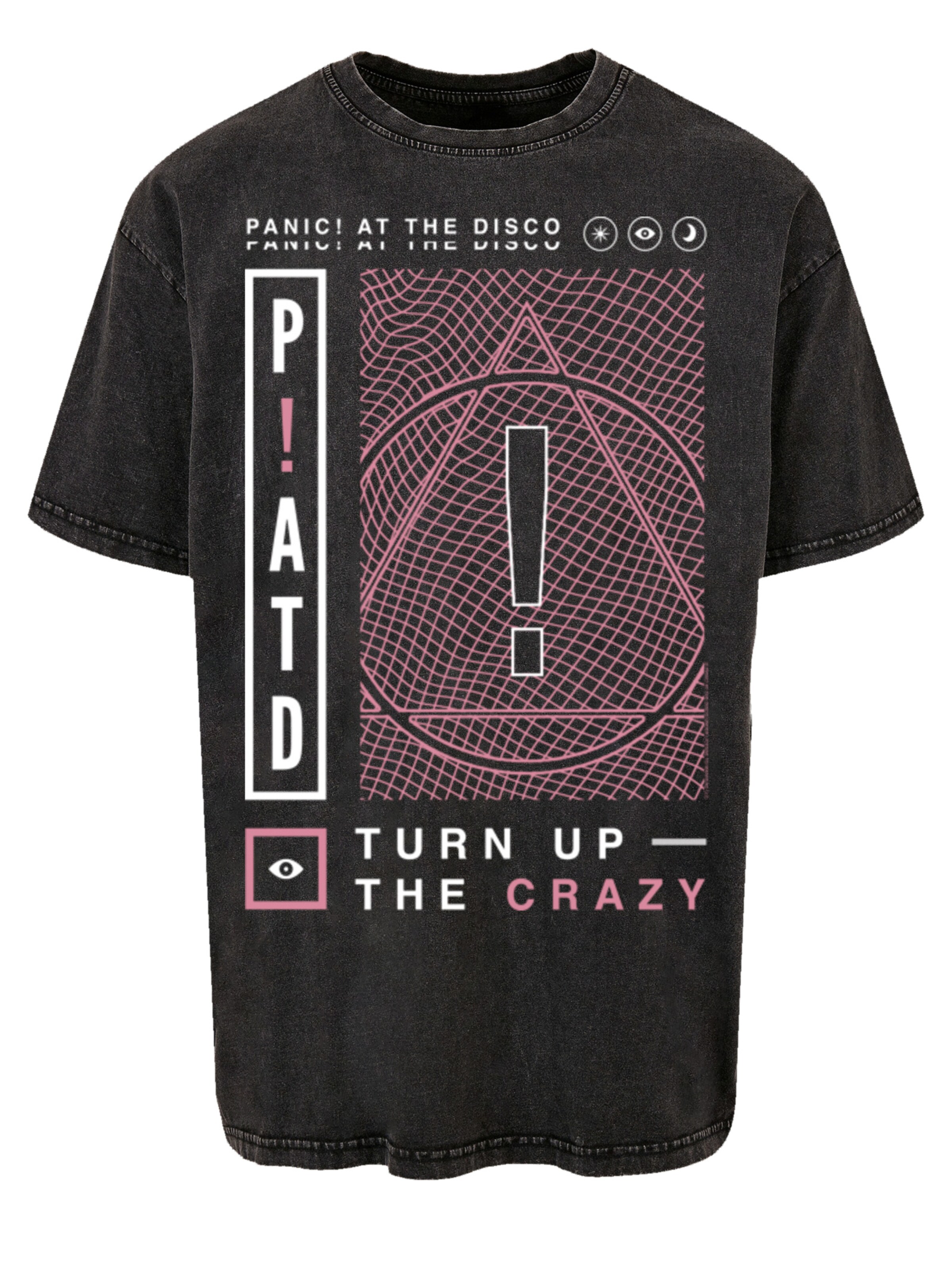F4NT4STIC Shirt 'Panic At The Disco Turn Up The Crazy' in Black: front