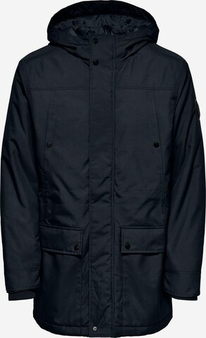 Only & Sons Regular Fit Parka in Blau