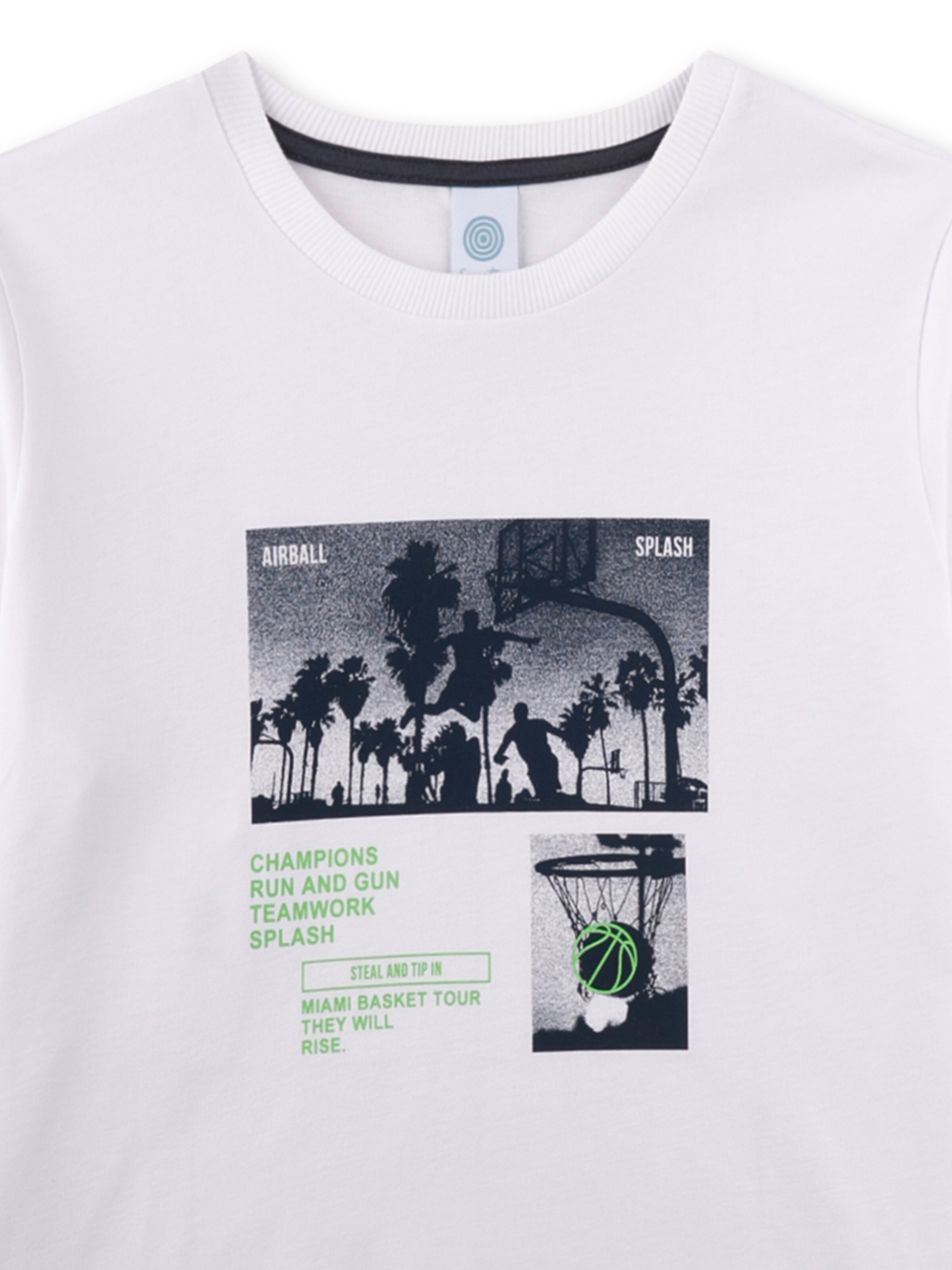 Sanetta Schlafanzug 'Basketball' in Weiß