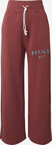 Nike Sportswear Wide Leg Housut 'PHNX FLC' värissä punainen: etupuoli