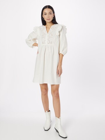 Robe-chemise QS en blanc : devant