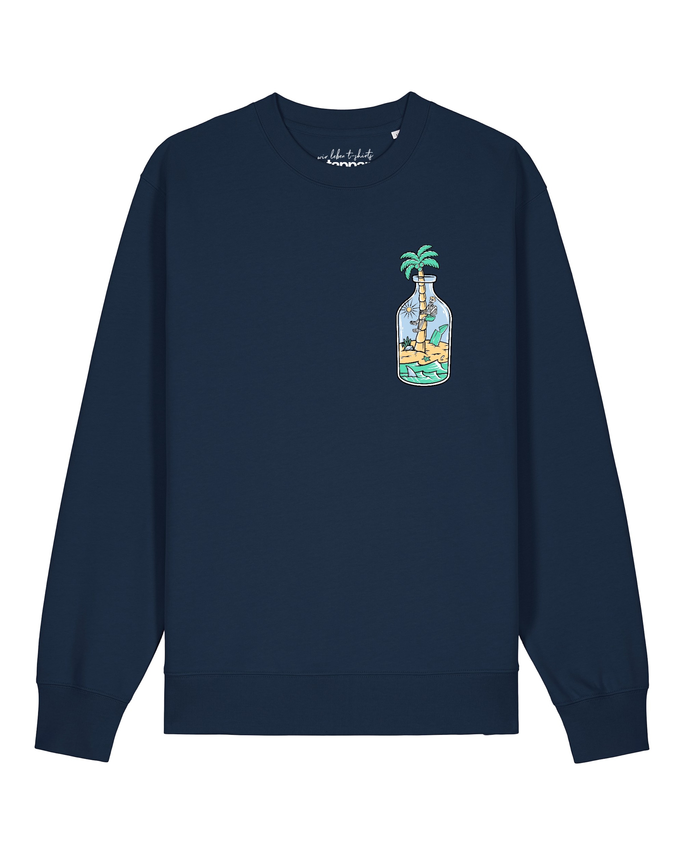 Watapparel Sweatshirt 'Holiday in a bottle' in Blauw: voorkant