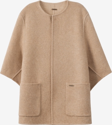 GOBI Cashmere Trui 'Patch Pocket Cashmere Poncho Jacket' in Beige: voorkant