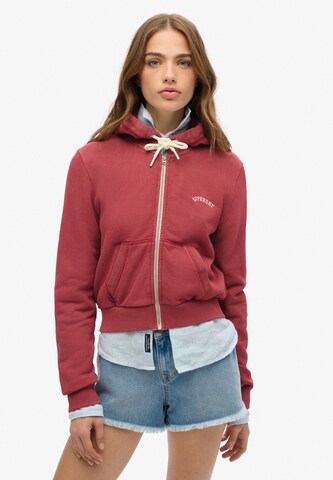Superdry Sweatvest 'Essential' in Rood: voorkant