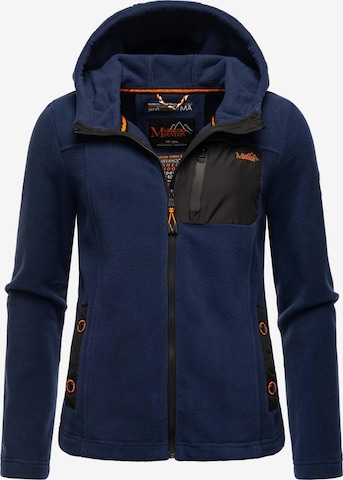 MARIKOO Fleece jas 'Mount Iwaki' in Blauw: voorkant