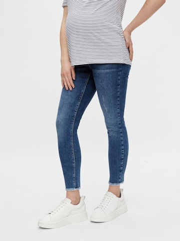 MAMALICIOUS Slimfit Jeans 'Milano' in Blauw: voorkant