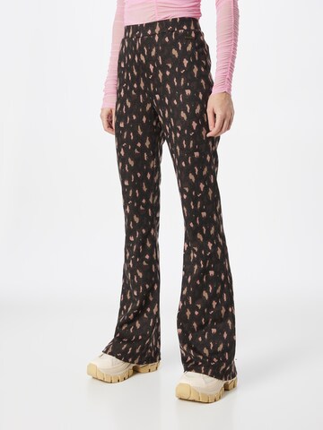 Colourful Rebel Flared Trousers 'Jolie' in Brown: front