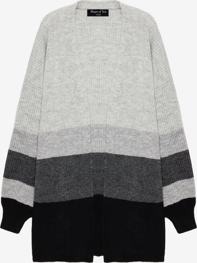 Shape Of You Strickjacke in grau / dunkelgrau / schwarz, Produktansicht