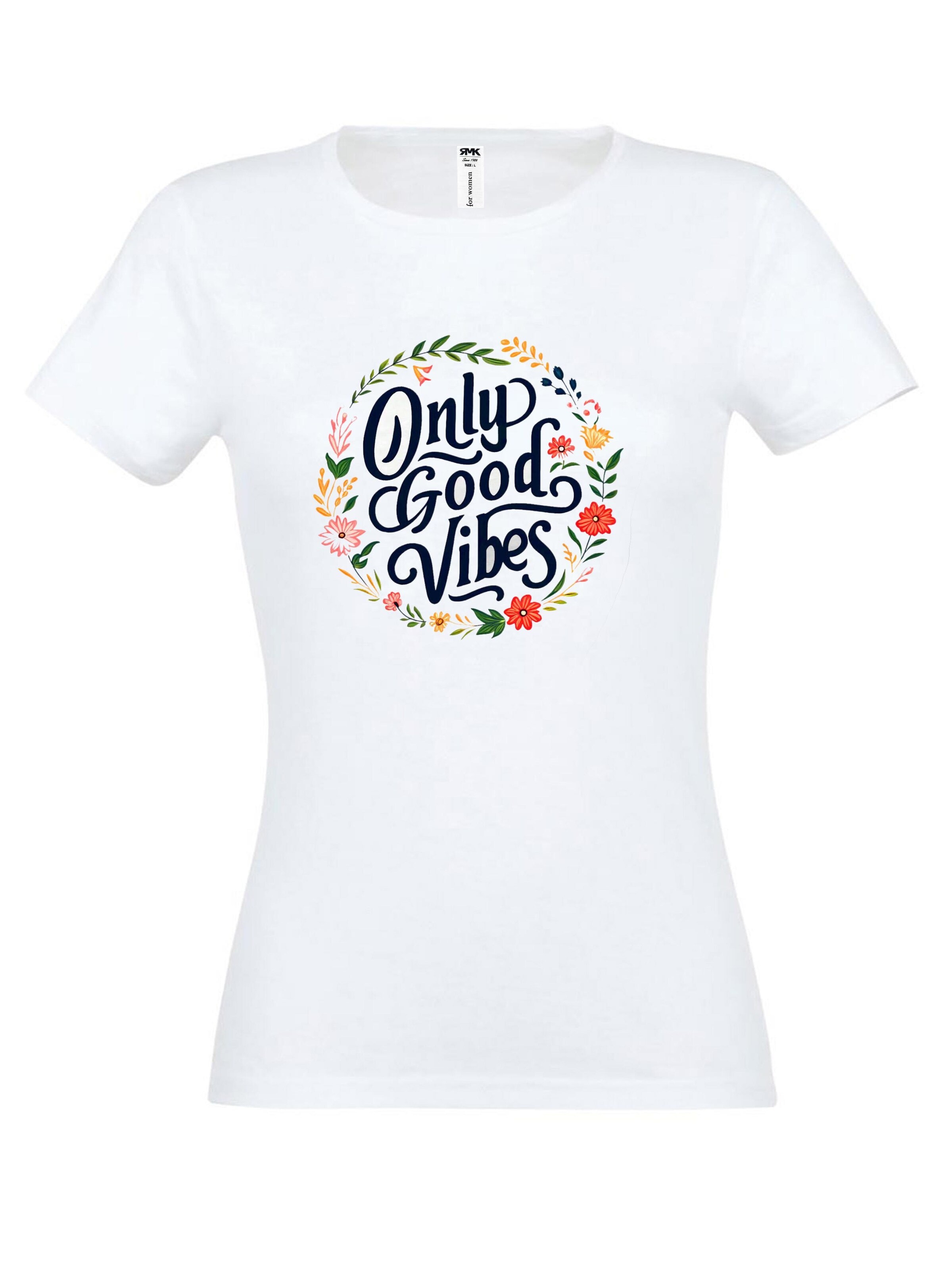 RMK Shirt 'Good Vibes Only'‌‌‌‌‌‌‌ in Weiß: Vorderseite
