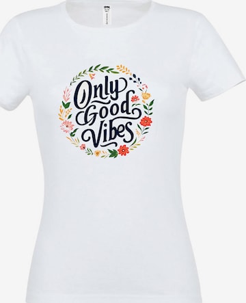 RMK Shirt 'Good Vibes Only' in Weiß: Vorderseite
