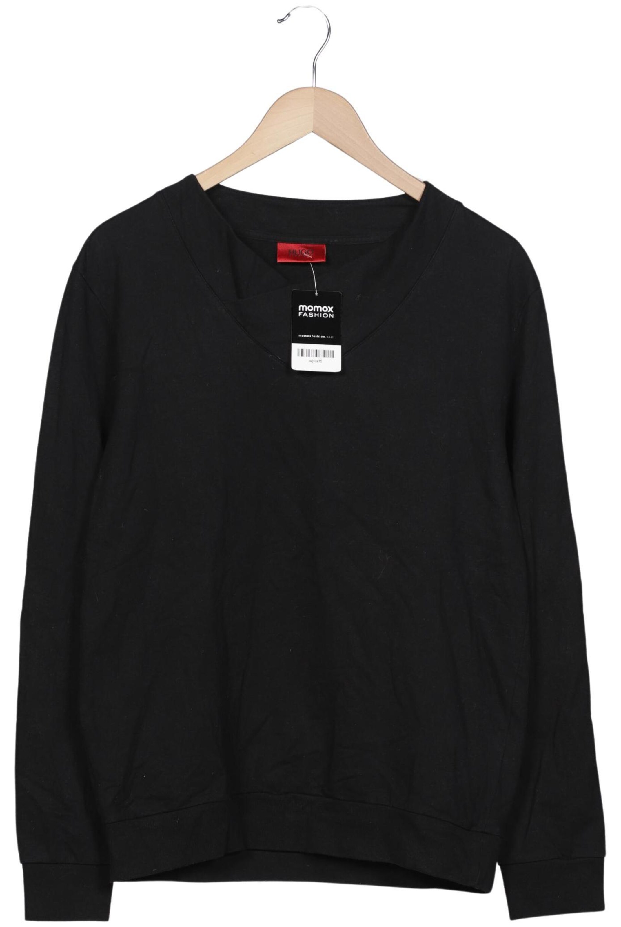 HUGO Sweatshirt & Zip-Up Hoodie in L in Black: front