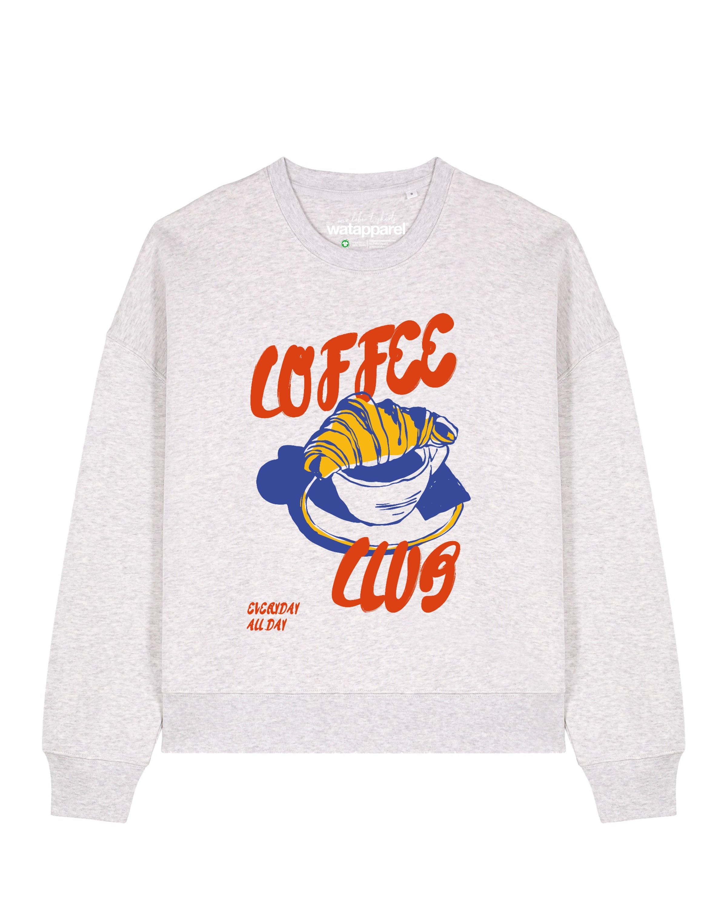 Felpa 'Coffee club ' di Watapparel in grigio: frontale