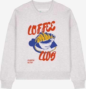 Felpa 'Coffee club ' di Watapparel in grigio: frontale