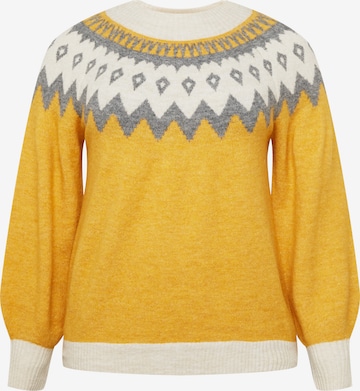 Pull-over 'SIMONE' Vero Moda Curve en jaune : devant