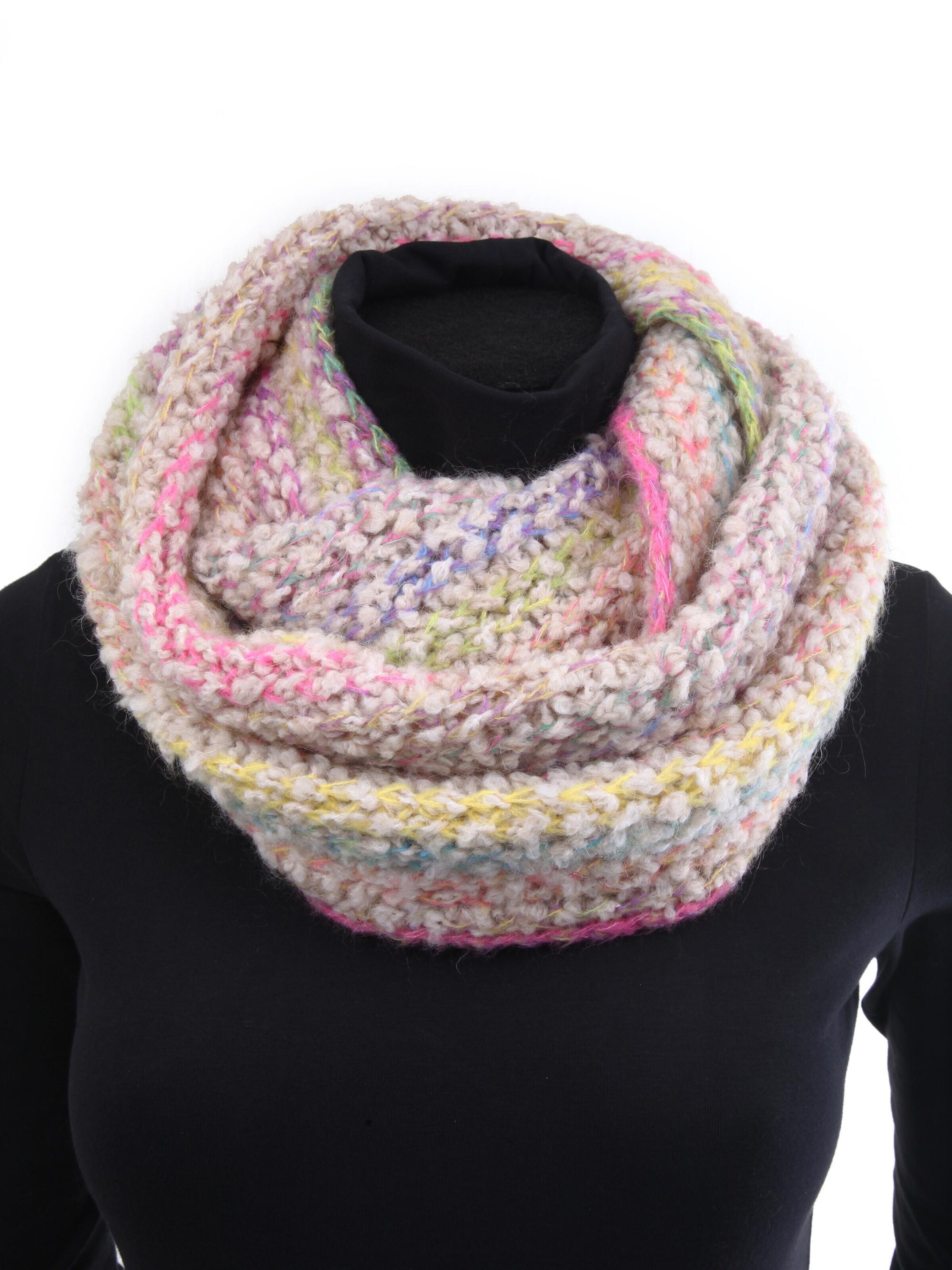 COLLEZIONE ALESSANDRO Tube Scarf 'Cinzia' in Beige