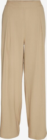 VERO MODA Loose fit Pleat-Front Pants in Brown: front