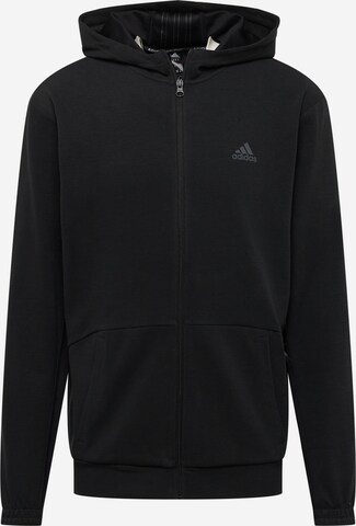 ADIDAS SPORTSWEAR Sports sweat jacket 'Aeroready ' in Black: front