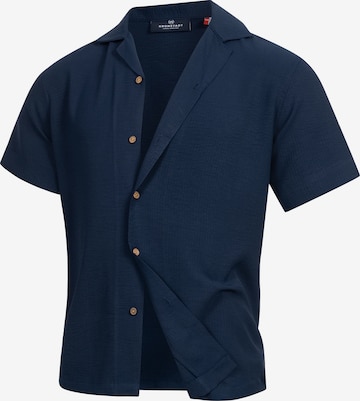 Coupe regular Chemise 'Fawn' Kronstadt en bleu : devant