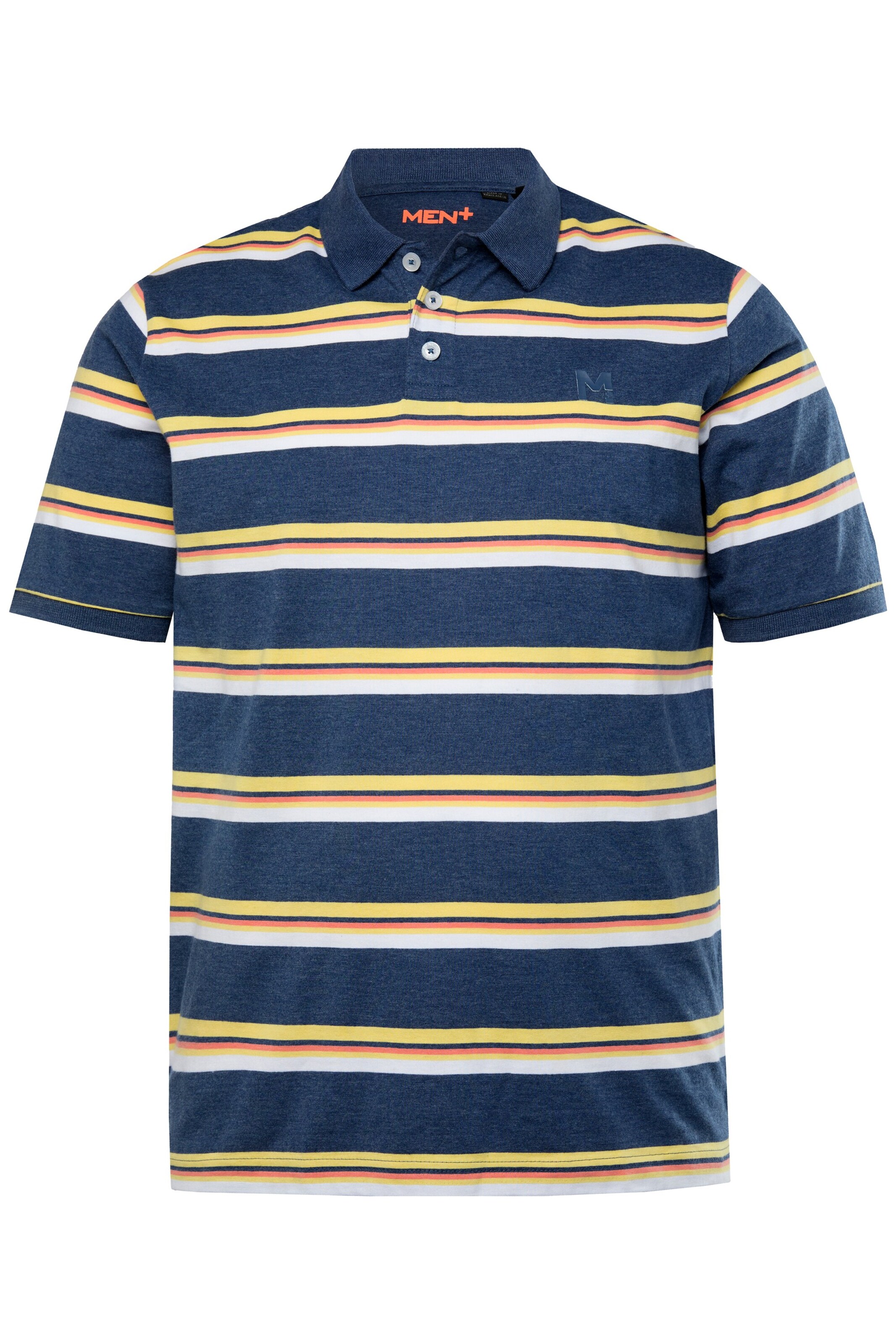 Men Plus Poloshirt in Blau: Vorderseite