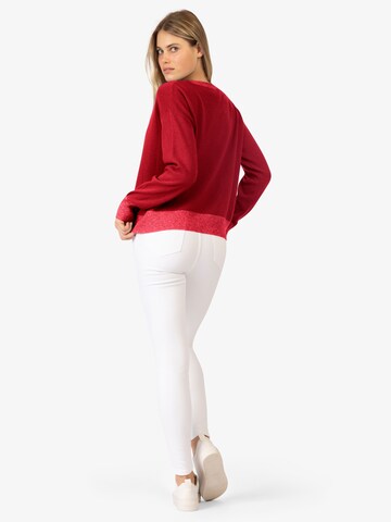 Rainbow Cashmere Sweater in Red