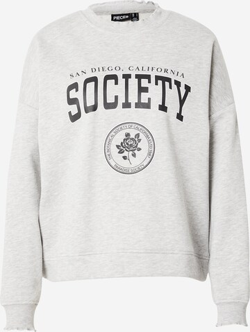 PIECES Sweatshirt 'MALIAH' in Grey: front