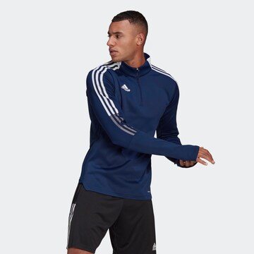 Felpa sportiva 'Tiro 21' di ADIDAS SPORTSWEAR in blu: frontale