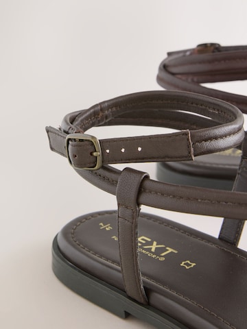 Next T-bar sandals 'Forever Comfort' in Brown
