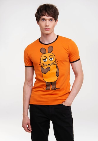LOGOSHIRT Shirt 'Die Sendung mit der Maus - Die Maus' in Orange: front