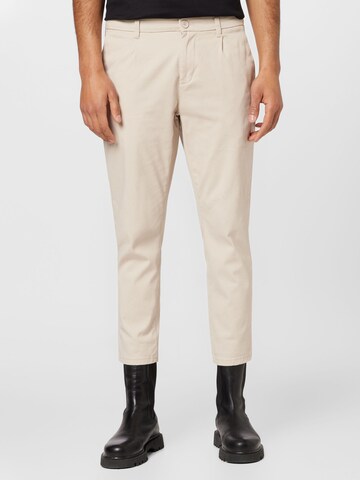 Slimfit Pantaloni con pieghe 'Cam' di Only & Sons in beige: frontale